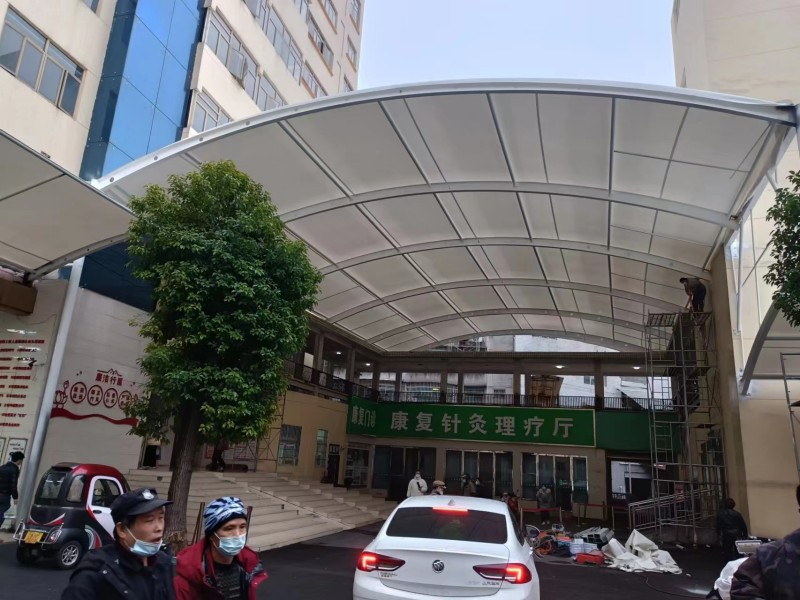 通州区推拉雨棚定制厂家，仓库通道、卸货区移动伸缩棚搭建-2